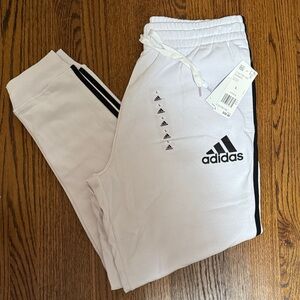 Adidas Men's White Joggers with Black Accents, Size L. NWT